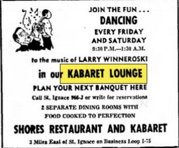 Shores Restaurant and Kabaret Lounge (The Embers) - Sept 1969 Ad